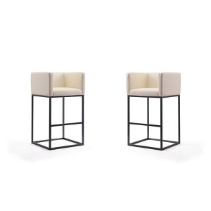 Set of 2 Embassy Upholstered Metal Barstools - Manhattan Comfort - 1 of 4