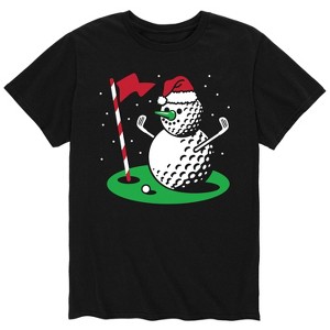 Men's - Instant Message - Golf Ball Snowman Short Sleeve Graphic T-Shirt - 1 of 4