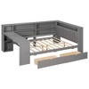 Merax Multi-functional Wood Platform Daybed with Storage Shelves, USB Charging Station, LED Light Headboard & Desk - 4 of 4
