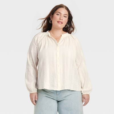 Women's Balloon Long Sleeve Lace Blouse - Universal Thread™