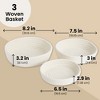 Juvale 3-Pack Small Round Cotton Rope Woven Storage Baskets - Nesting Bins for Organizing Home and Montessori Toys (White) - 4 of 4