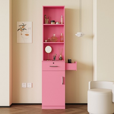 Salon Station Cabinet, Barber Shop Storage Unit with Drawer and Hair Dryer Holder for Beauty Salon or Home – The Pop Home
