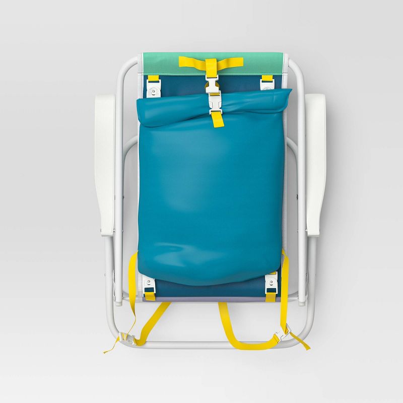 Recycled Fabric Outdoor Portable Beach Chair Teal - Sun Squad&#8482;, 4 of 5