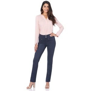 Rekucci Women's Secret Figure Straight Pant with Tummy Control - 1 of 4