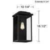 John Timberland Eastcrest Modern Outdoor Wall Light Fixtures Set of 2 Textured Black Metal 18 1/2" Clear Glass for Post Exterior Barn Deck - 4 of 4