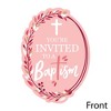 Big Dot of Happiness Baptism Pink Elegant Cross - Shaped Fill-in Invitations - Girl Religious Party Invitation Cards with Envelopes - Set of 12 - 2 of 4