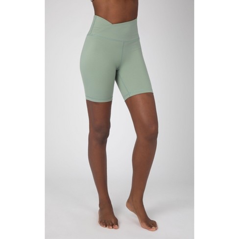 Yogalicious Womens Lux Nola Crossover Waist 7 Bike Short - Tempest - Small  : Target