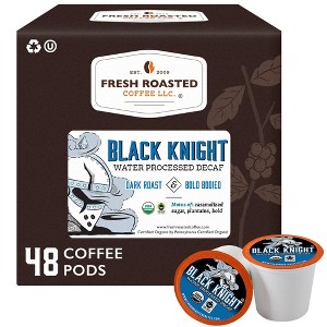 Fresh Roasted Coffee - 48 CT Organic Black Knight Decaf Dark Roast Single Serve Pods - 1 of 4
