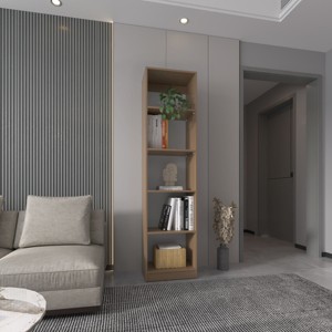 Slim Vertical Bookshelf with MDF Open Shelves and Modern Design for Apartments or Hallways-3irtyhousy - 1 of 4