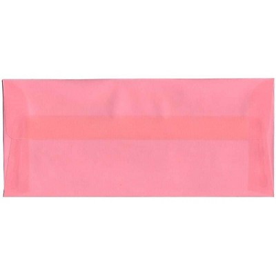 JAM Paper #10 Business Translucent Vellum Envelopes 4.125 x 9.5 Blush Pink PACV368I