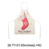 Unique Bargains Christmas Aprons Linen Beige White Red 21.65"x26.77" 1 Pcs - 3 of 4