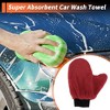 Unique Bargains Car Wash Towel Coral Fleece for Car Cleaning Wiping 9.84"x7.87"x0.39" Red 1 Pc - 2 of 4