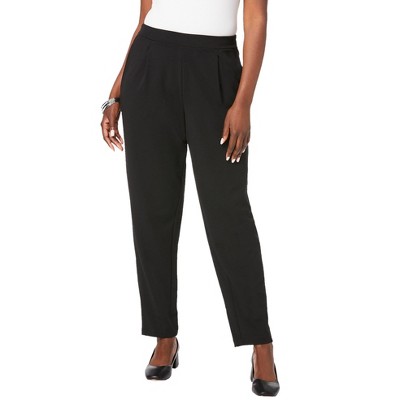 Jessica London Women's Plus Size Stretch Knit Crepe Straight Leg Pants