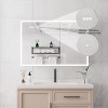 HBEZON Medicine Cabinet with Mirrors and Lights, Wall Mount Lighted Bathroom Cabinet, Defogger, Dimmable, Aluminum, Silver - 4 of 4
