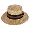 Epoch Hats Company Men's Wheat Straw Boater Hat with Black Striped Hatband - 2 of 3