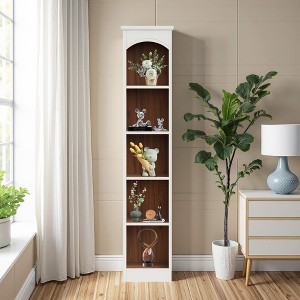 MAYEERTY 7-Tier Corner Bookshelf, Industrial Corner Etagere Bookcase - 1 of 4