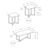 Laminate & Metal 3-Piece Coffee and End Table Set with Angled Legs and Contemporary Design for Living Room or Modern Spaces - 3 of 4