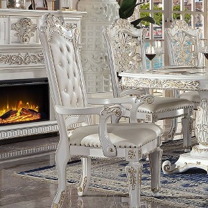 Vendome 27" Dining Chairs Antique Pearl - Acme Furniture: Upholstered, Nailhead Trim, No Assembly Required - 1 of 4