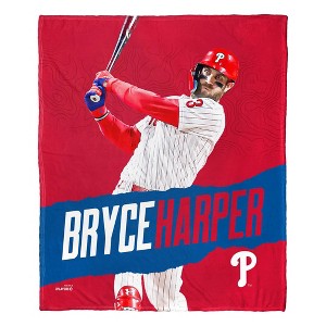 50"x60" MLB Philadelphia Phillies 23 Bryce Harper Silk Touch Throw Blanket - 1 of 4