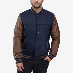 X RAY Men's Wool Varsity Bomber Jacket - 1 of 4
