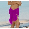 LA LEELA Women's Vacation Swimsuit Holiday Bathing Suit Sarong Wraps Cover up Pareo One Size Plain Dark Purple - image 2 of 4