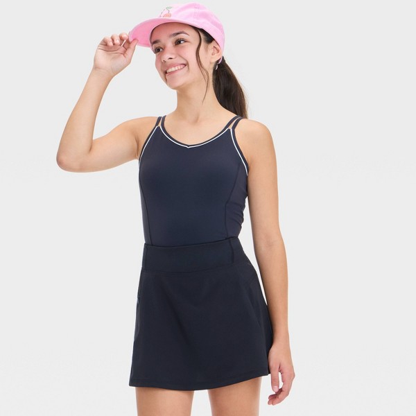 Falda short tejida de tiro medio ligera para niña - All In Motion™ 3