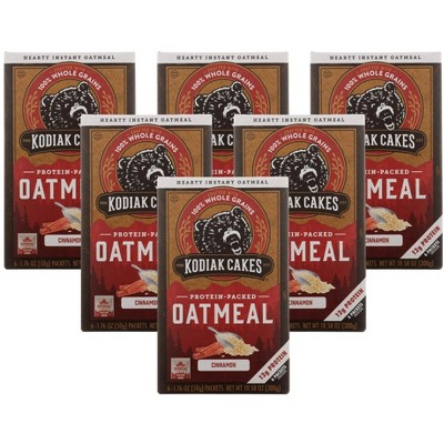 Kodiak Cakes Cinnamon Oatmeal Protein-Packed - Case of 6/6 pack, 1.76 oz
