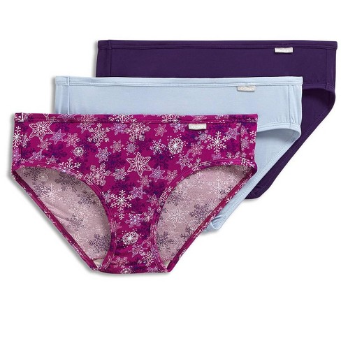 Jockey Womens Supersoft Bikini 3 Pack Underwear Bikini Briefs Viscose 10  Cranberry Snowflakes : Target