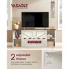 Farmhouse TV Stand for 65-Inch TVs, Entertainment Center with Sliding Barn Doors and 4 Storage Compartments, Rustic White and Brown - 3 of 4