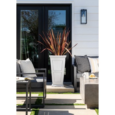Veradek Brixton Tall 28-inch White Plastic Planter