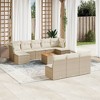 vidaXL Patio Sofa Set with Cushions Outdoor Furniture 11 Piece Poly Rattan - Beige and Cream - 2 of 4