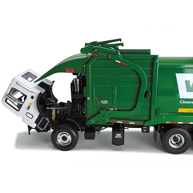 Mack TerraPro Refuse Garbage Truck w/Front End Loader and CNG Tailgate White and Green w/Bin 1/34 Diecast Model by First Gear, 5 of 6