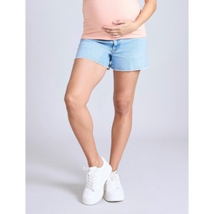 Women's Under the Belly  Cut Off Denim Maternity Short | Motherhood Maternity - 1 of 4