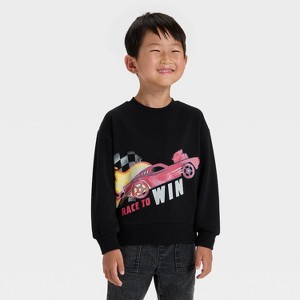 Toddler Boys' Hot Wheels Fleece Sweatshirt - Black - 1 of 4