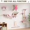 NAYSAYE Set of 5 Wall Mounted Cat Furniture, Wooden Climber Includes House, Bridge, Tree, Steps, and Scratcher for Cat Family, Pink, 14.2"*8.7"*14.2" - 4 of 4