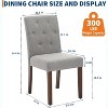 Nasitip Upholstered Dining Chairs Set of 2, Modern Fabric Parsons Chairs with Wood Legs, 250LB Capacity - 4 of 4