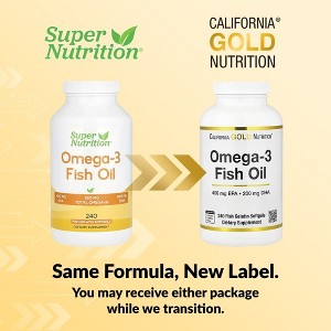 California Gold Nutrition Omega-3 Fish Oil, Vivomega Triglyceride, 1,000 mg, 240 Fish Softgels - 1 of 4