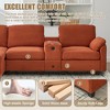 104.72''L-Shaped Sectional Sofas£¬ Corduroy Sofa with Cup Holders, USB Charging, Movable Ottoman & Storage Console for Apartment - 3 of 4