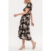 August Sky Women's Smocked Floral Puff Sleeves Midi Dress - 3 of 4