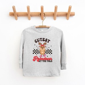 The Juniper Shop Cutest Reindeer At The Pole Toddler Long Sleeve Tee - 1 of 3