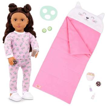 Our Generation Larissa 18'' Slumber Party Doll Sleeping Bag & Sleepover Accessories Set