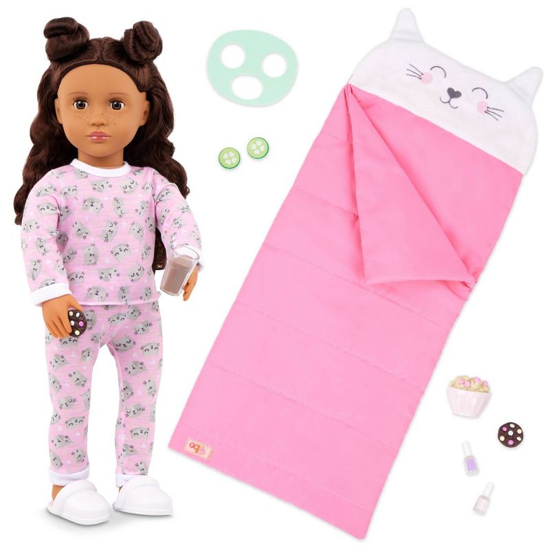 Our Generation Larissa 18&#39;&#39; Slumber Party Doll Sleeping Bag &#38; Sleepover Accessories Set, 1 of 6