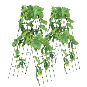 VEVOR Cucumber Trellis for Climbing Plants, 39" x 32" Foldable Cucumber Trellis Set with Twist Ties, Metal Garden Trellis for Raised Bed - 1 of 4