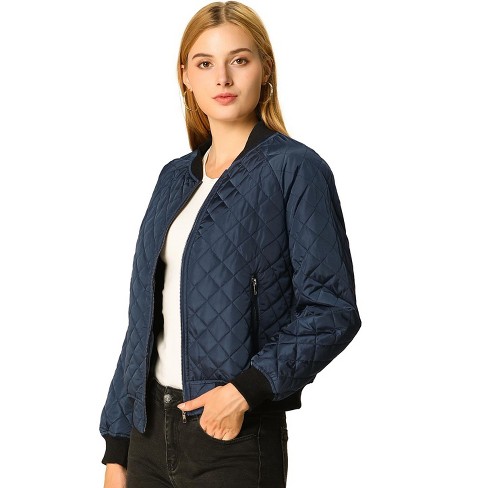 Allegra K Women's Sequin Jacket Long Sleeve Zipper Ombre Sparkle Bomber  Jackets Green Blue Large