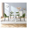 Green Modern Chair Set of 2, with Iron Tube Legs, Soft Cushions and Comfortable Backrest, Suitable for Dining room, Living room, Cafe, Hairball Back - 4 of 4