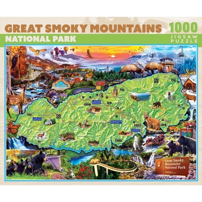 MasterPieces - National Parks Maps - Great Smokey Mountains 1000 Piece Puzzle