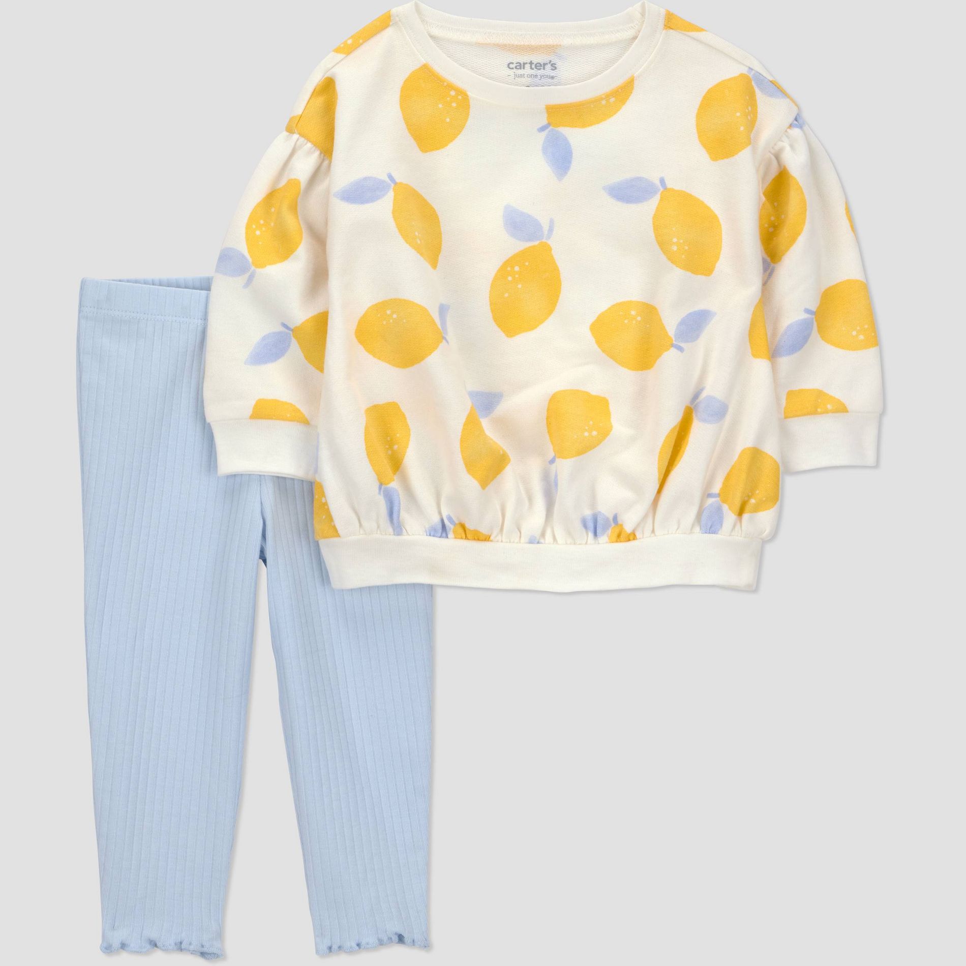 Carter's Just One You® Baby Girls' 2pc Lemon Sweatshirt and Leggings Set- Cream