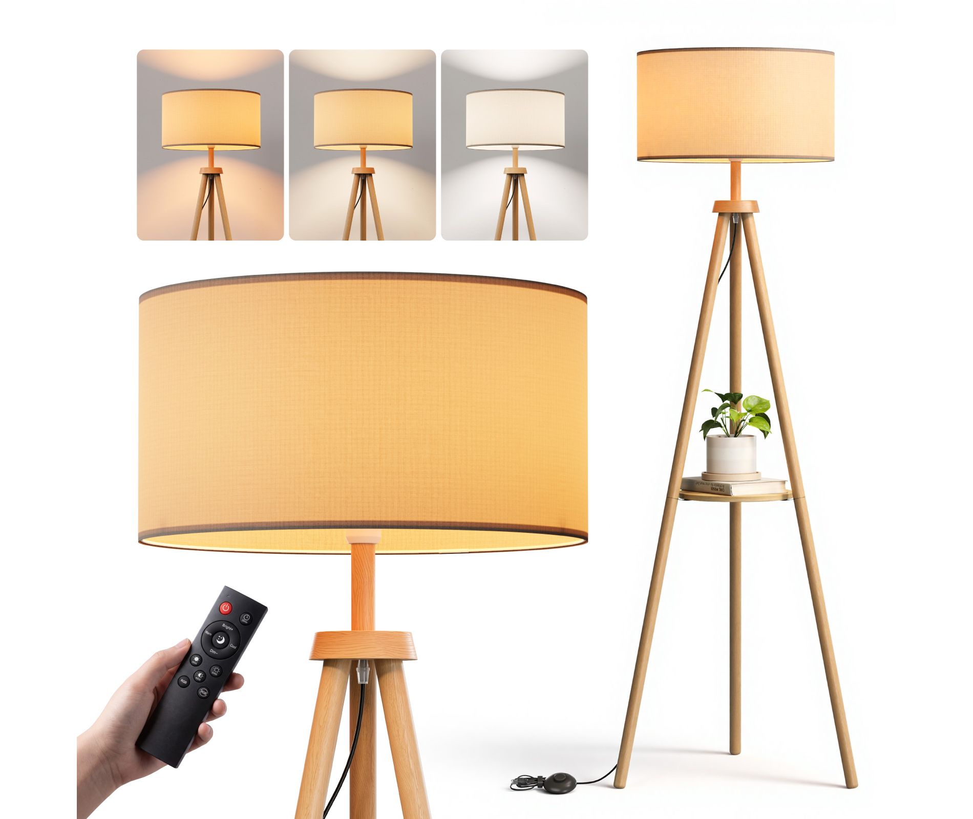 SUGIFT Floor Lamp with RGB Bulb, 150° Rotatable Shade, Smart App & Remote Control