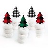 Big Dot of Happiness Holiday Plaid Trees - Dessert Cupcake Toppers - Buffalo Plaid Christmas Party Clear Treat Picks - Set of 24 - 2 of 4