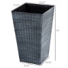 SEVOBAL Planters 3 Tall Rattan Planters with Drainage Holes Set of Outdoor Indoor Flower Pots, Gray, 14.25"*14.25"*24" - 2 of 4